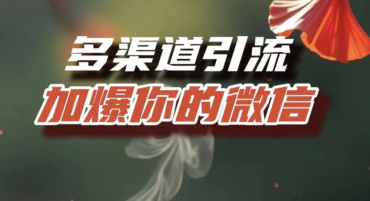 多渠道引流，加爆你的微信，把流量导入到私域，这是每一个想要在互联网赚钱的人必须掌握的底层能力-91搞钱