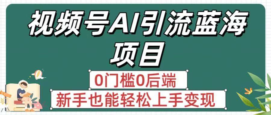 疯传!视频号AI引流蓝海项目,0门槛0后端,新手也能轻松上手变现-91搞钱