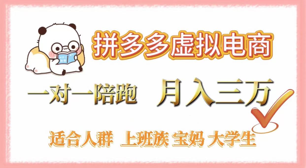 拼多多虚拟电商，一对一陪跑，月入3万，0囤货，轻资产，不发货-91搞钱
