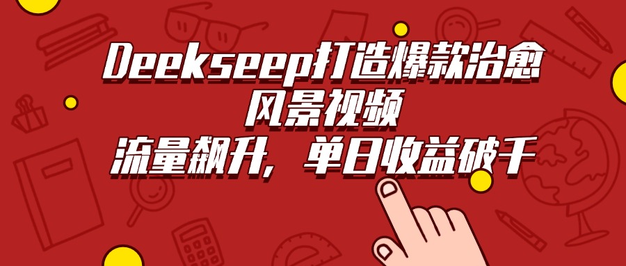 Deekseep打造爆款治愈风景视频，流量飙升，单日收益破千-91搞钱