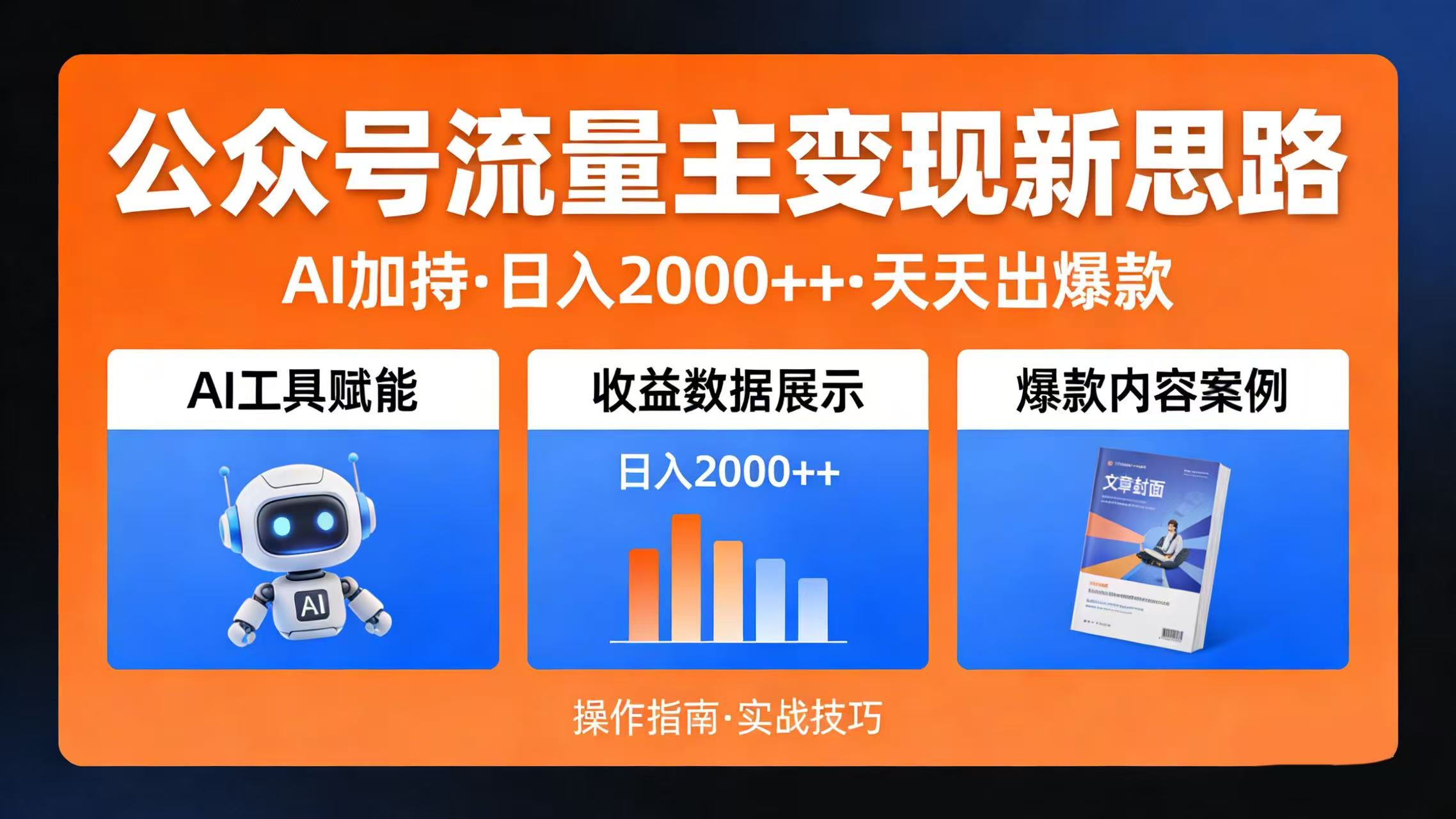 公众号流量主变现新思路：AI 加持，日入 2000++ 天天出爆款-91搞钱
