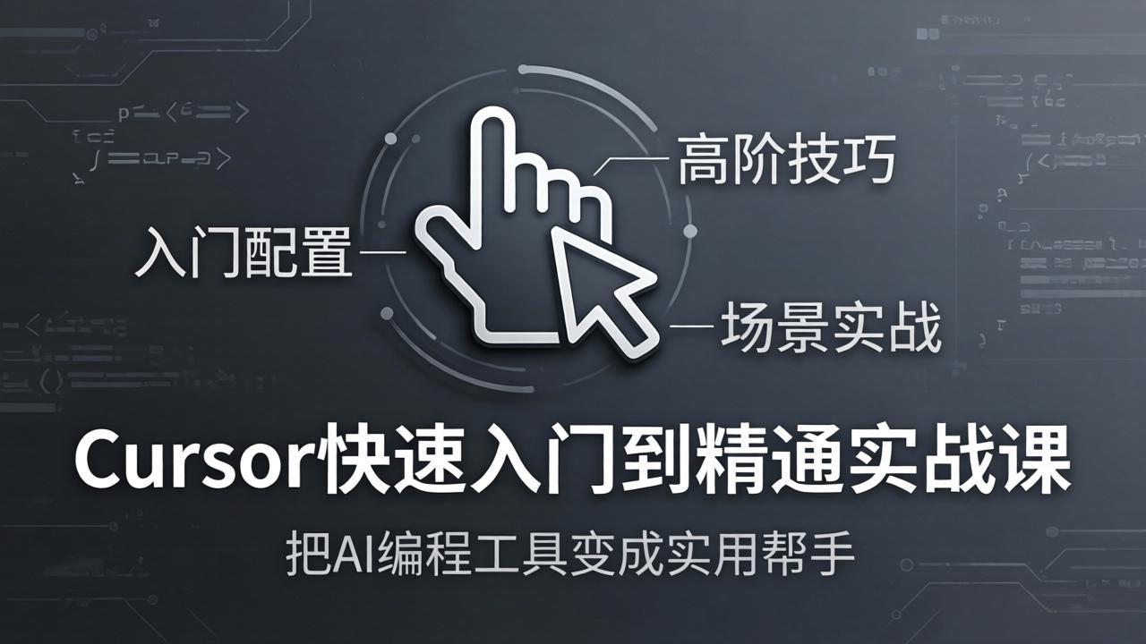 Cursor快速入门到精通实战课：入门配置+高阶技巧+场景实战，把AI编程工具变成实用帮手-91搞钱