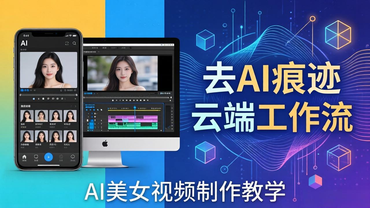 AI美女视频制作教学：去AI痕迹，云端工作流出图，手机电脑均可，不需要配置-91搞钱