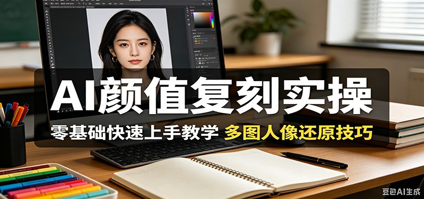 AI颜值复刻实操，零基础快速上手教学，多图人像还原技巧-91搞钱
