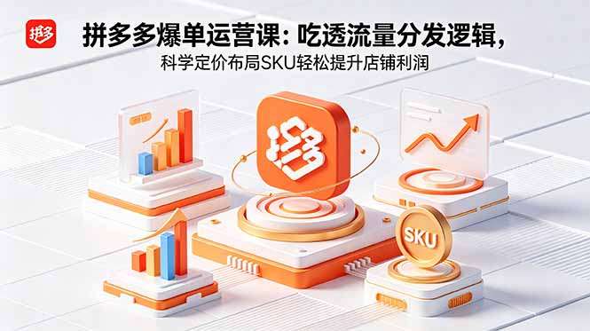 拼多多爆单运营实战课：吃透流量分发逻辑，科学定价布局SKU轻松提升店铺利润-91搞钱