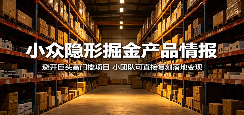 小众隐形掘金产品情报：避开巨头高门槛项目，小团队可直接复刻落地变现-91搞钱