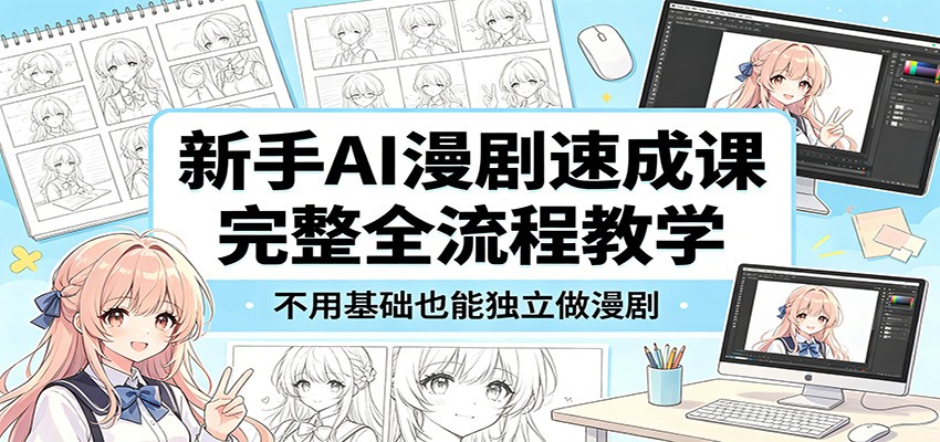 新手AI漫剧速成课：完整全流程教学，不用基础也能独立做漫剧-91搞钱