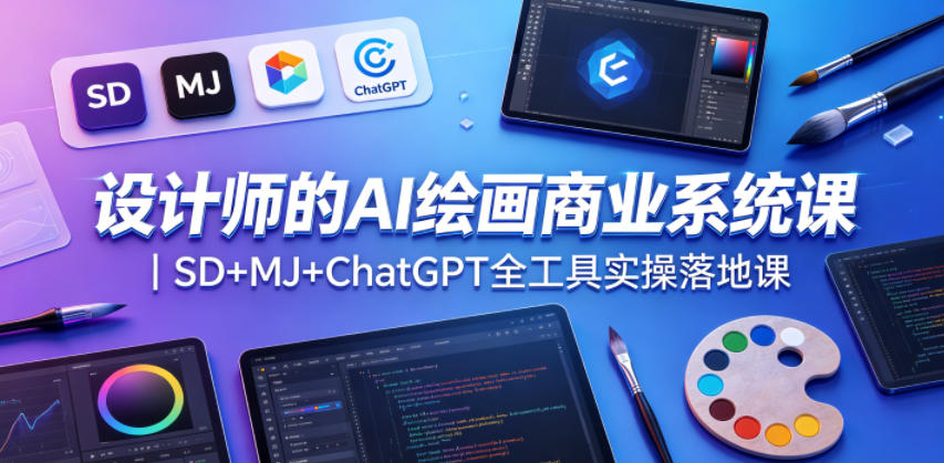 设计师的AI绘画商业系统课|SD+MJ+ChatGPT全工具实操落地课-91搞钱