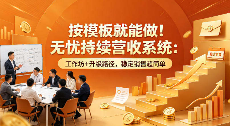 按模板就能做！无忧持续营收系统：工作坊+升级路径，稳定销售超简单【原创双语字幕】-91搞钱