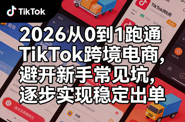 2026从0到1跑通TikTok跨境电商，避开新手常见坑，逐步实现稳定出单-91搞钱