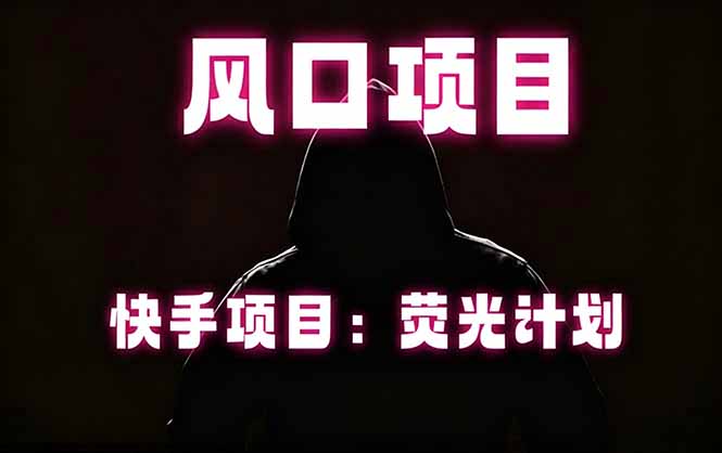 快手风口项目，荧光计划托管，长期稳定，适合批量做-91搞钱