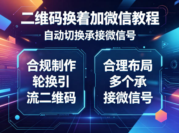二维码换着加微信教程，自动切换承接微信号，合规制作轮换引流二维码，合理布局多个承接微信号-91搞钱