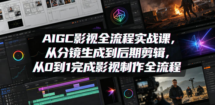 AIGC影视全流程实战课,从分镜生成到后期剪辑,从0到1完成影视制作全流程-91搞钱