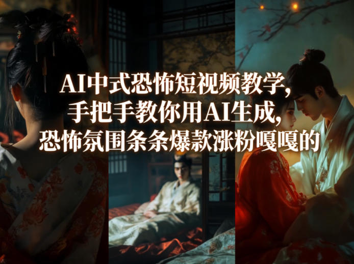 AI中式恐怖短视频教学，手把手教你用AI生成，恐怖氛围条条爆款涨粉嘎嘎的-91搞钱