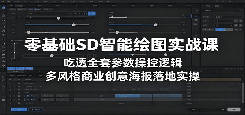 零基础SD智能绘图实战课：吃透全套参数操控逻辑，多风格商业创意海报落地实操-91搞钱