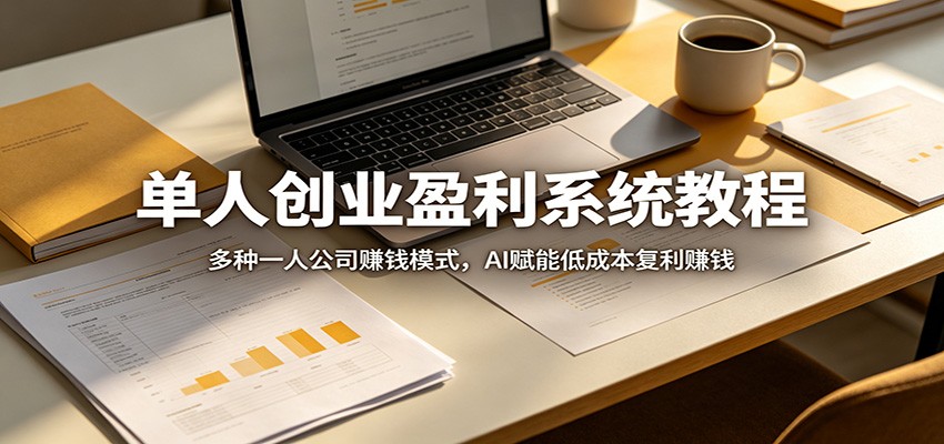 单人创业盈利系统教程：多种一人公司赚钱模式，AI赋能低成本复利赚钱-91搞钱