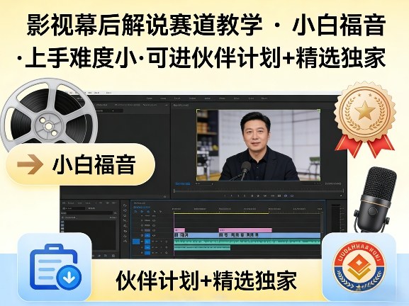 某大佬的影视幕后解说赛道教学,小白福音,上手难度小,可进伙伴计划+精选独家-91搞钱