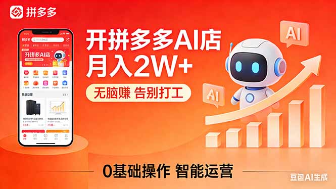 开一家拼多多AI店，月入2W+，无脑赚，告别打工，附SOP手册-91搞钱
