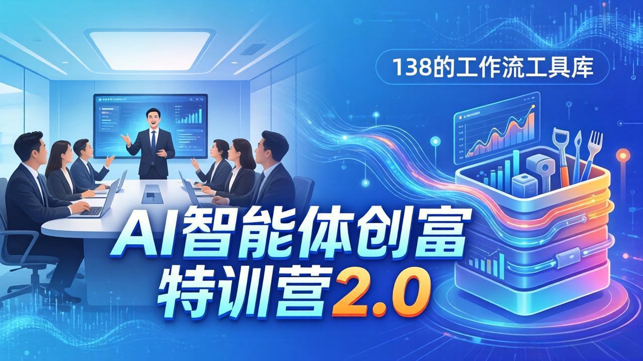AI智能体创富训练营2.0:3天闭门直播+视频课+工具库,从0到1搭建智能体附138个工作流-91搞钱