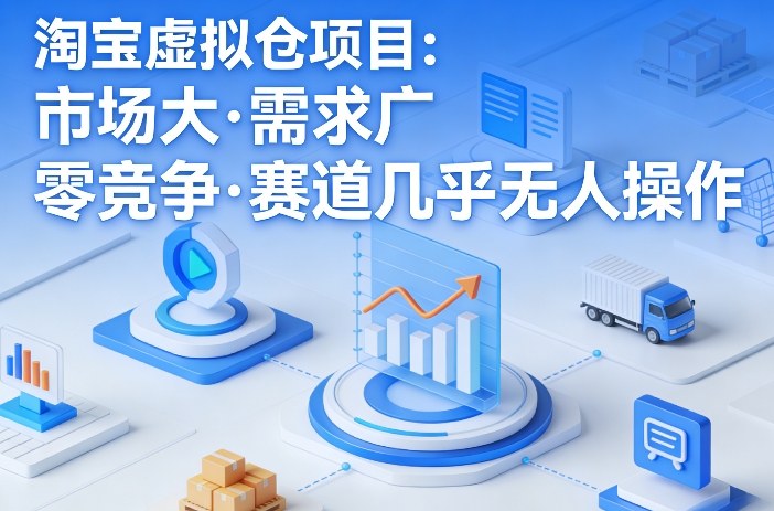 淘宝虚拟仓项目,市场大,需求广,零竞争,赛道几乎没人操作-91搞钱