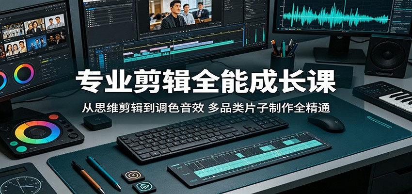 专业剪辑全能成长课：从思维剪辑到调色音效，多品类片子制作全精通-91搞钱