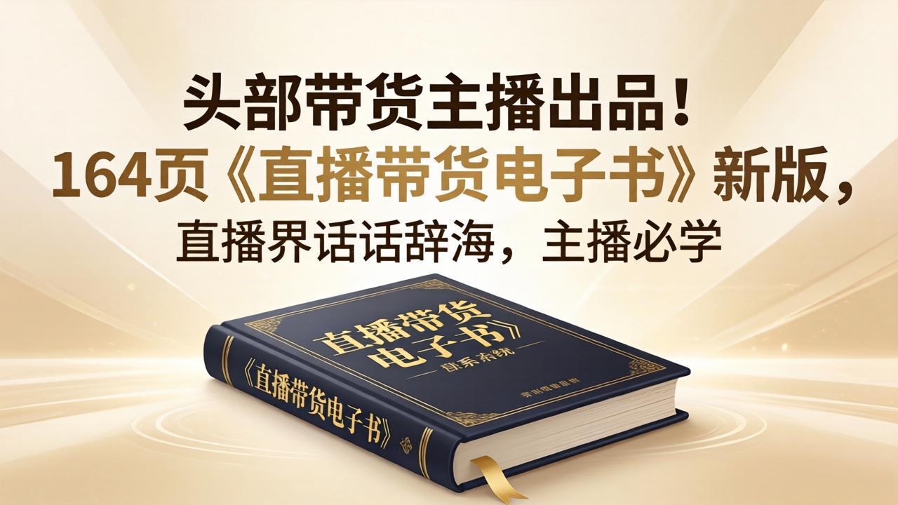 头部带货主播出品！164页《直播带货电子书》新版，直播界话术辞海，主播必学-91搞钱