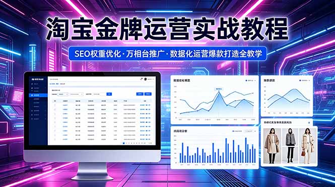 2026 淘宝金牌运营实战教程，SEO权重优化万相台推广，数据化运营爆款打造全教学-91搞钱