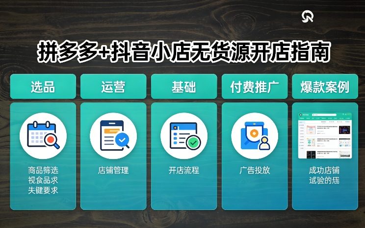 拼多多+抖音小店无货源开店，包括：选品、运营、基础、付费推广、爆款案例等(更新26年4月)-91搞钱