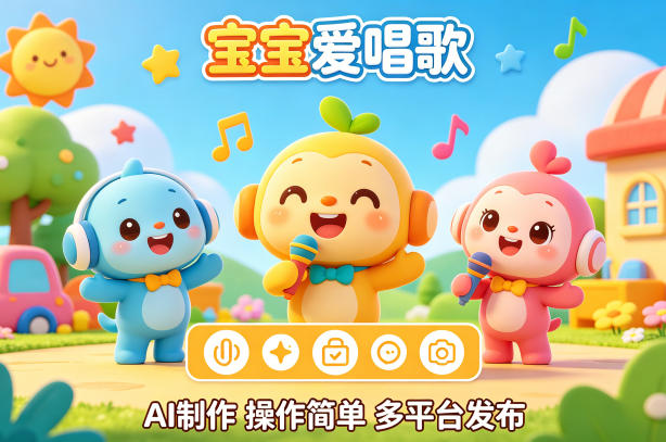 AI制作儿歌动画短视频，可多平台发布，操作简单好上手-91搞钱
