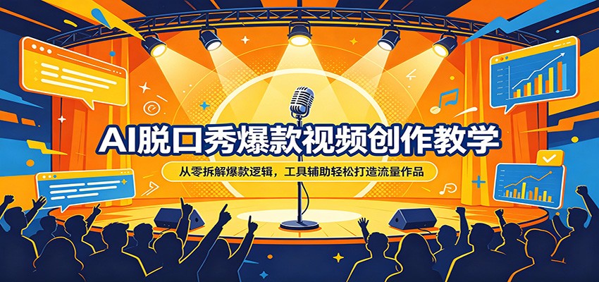 AI脱口秀爆款视频创作教学：从零拆解爆款逻辑，工具辅助轻松打造流量作品-91搞钱