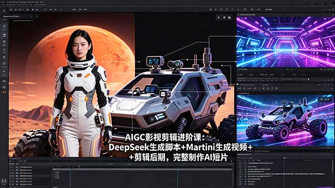 AIGC影视剪辑进阶课:DeepSeek生成脚本+Martini生成视频+剪辑后期,完整制作AI短片-91搞钱