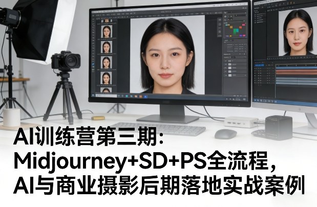 AI训练营第三期：Midjourney+SD+PS全流程，AI与商业摄影后期落地实战案例-91搞钱