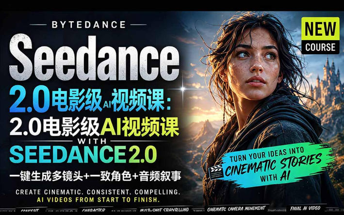 字节跳动的Seedance 2.0 AI电影视频生成制作教程,一键生成多镜头+一致角色+音频叙事-中英字幕-91搞钱