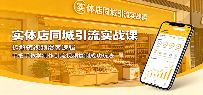 实体店同城引流实战课：拆解短视频爆客逻辑，手把手教学制作引流视频复制成功玩法-91搞钱