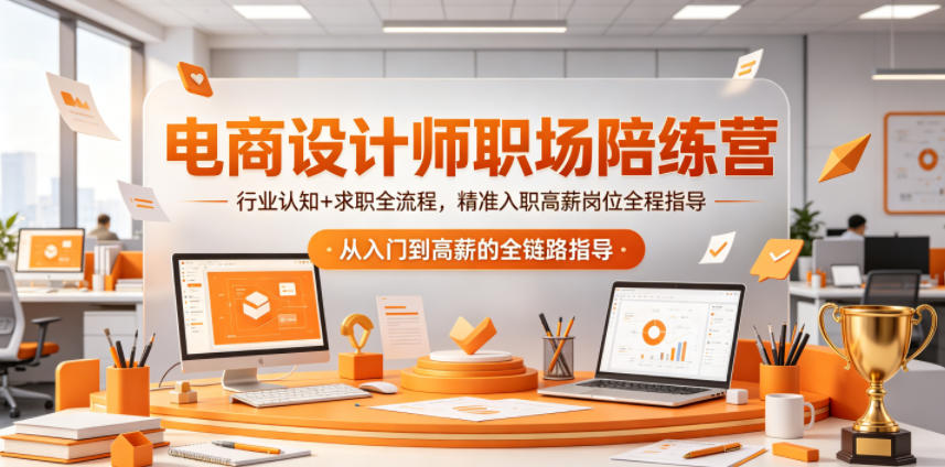 电商设计师职场陪练营,行业认知+求职全流程,精准入职高薪岗位全程指导-91搞钱