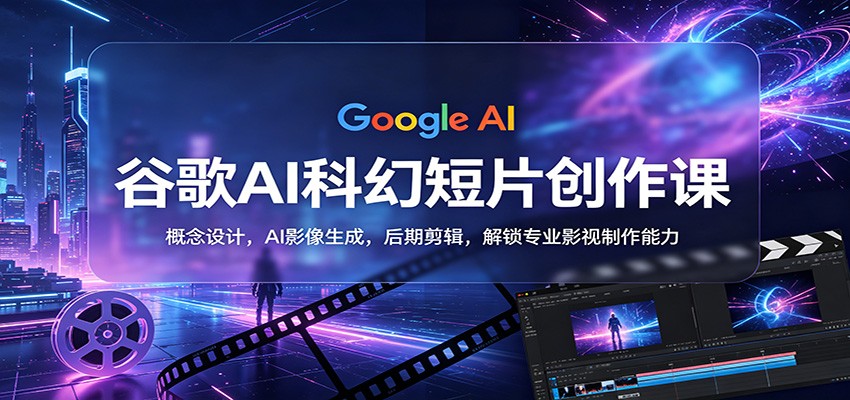 谷歌AI科幻短片创作课：概念设计，AI影像生成，后期剪辑，解锁专业影视制作能力-91搞钱