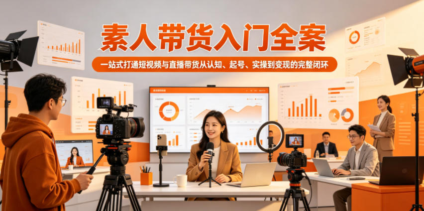 素人带货入门全案，一站式打通短视频与直播带货从认知、起号、实操到变现的完整闭环-91搞钱