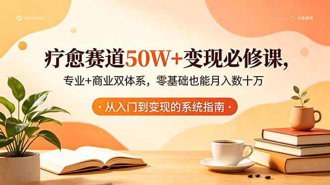 疗愈赛道50W+变现必修课，专业+商业双体系，零基础也能月入数十万-91搞钱
