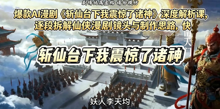 爆款AI漫剧《斩仙台下我震惊了诸神》深度解析课，逐段拆解仙侠漫剧镜头与制作思路，快速复刻爆款创作模式-91搞钱