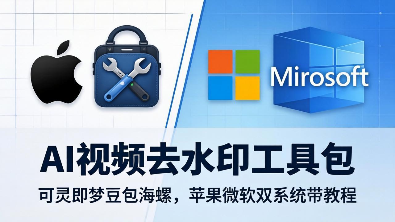 AI视频去水印工具包：可灵即梦豆包海螺，苹果微软双系统带教程-91搞钱