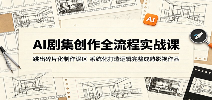 AI剧集创作全流程实战课：跳出碎片化制作误区，系统化打造逻辑完整成熟影视作品-91搞钱