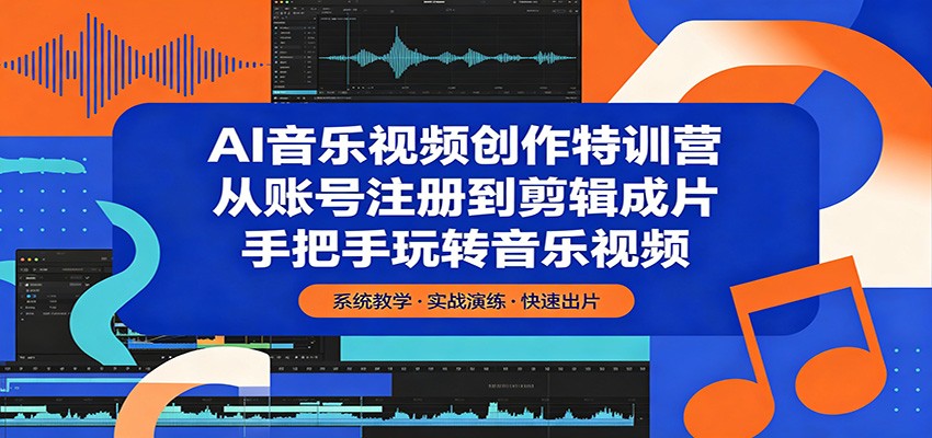 AI音乐视频创作特训营：从账号注册到剪辑成片，手把手玩转音乐视频-91搞钱