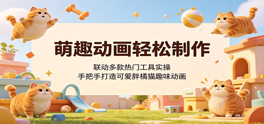 萌趣动画轻松制作，联动多款热门工具实操，手把手打造可爱胖橘猫趣味动画-91搞钱