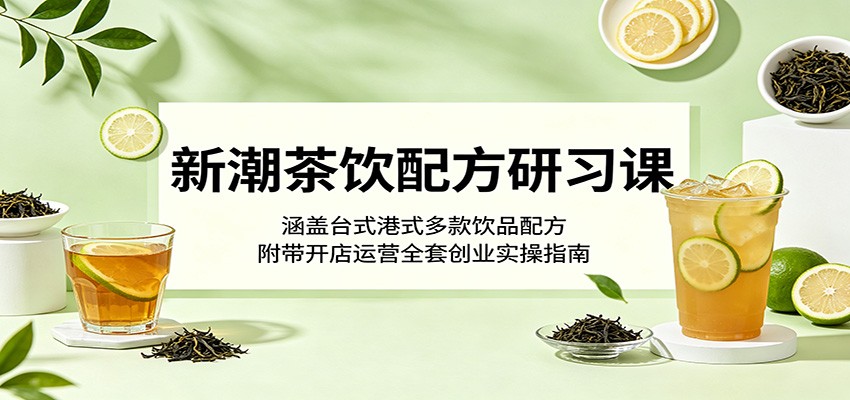 新潮茶饮配方研习课：涵盖台式港式多款饮品配方，附带开店运营全套创业实操指南-91搞钱