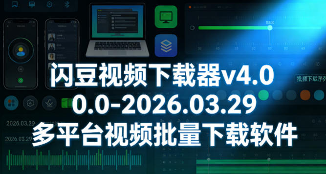 闪豆视频下载器v4.0.0.0-2026.03.29多平台视频批量下载软件-91搞钱