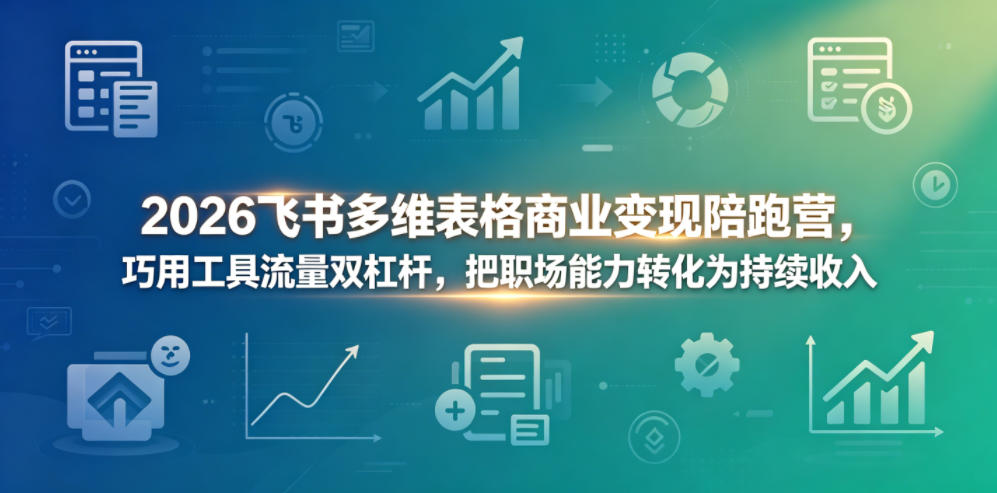 2026飞书多维表格商业变现陪跑营，巧用工具流量双杠杆，把职场能力转化为持续收入-91搞钱