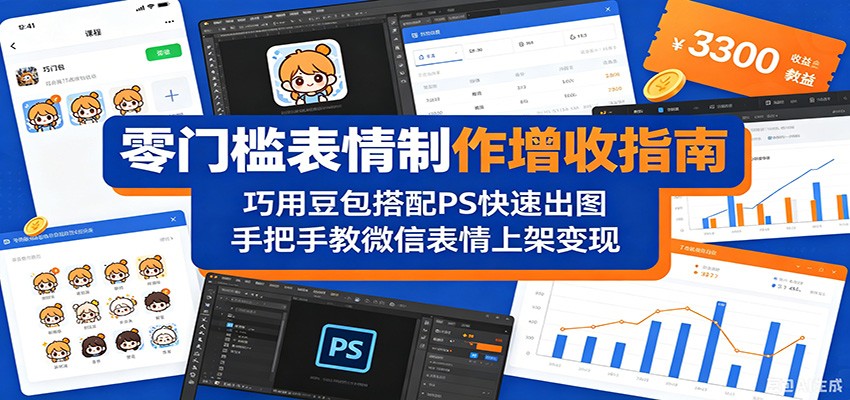 零门槛表情制作增收指南：巧用豆包搭配 PS 快速出图，手把手教微信表情上架变现-91搞钱