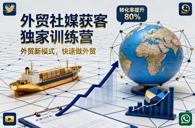 外贸社媒获客独家训练营，外贸新模式，快速做外贸（更新26年3月）-91搞钱