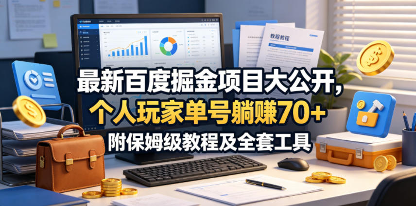 最新百度掘金项目大公开，个人玩家单号躺賺70+，附保姆级教程及全套工具【揭秘】-91搞钱