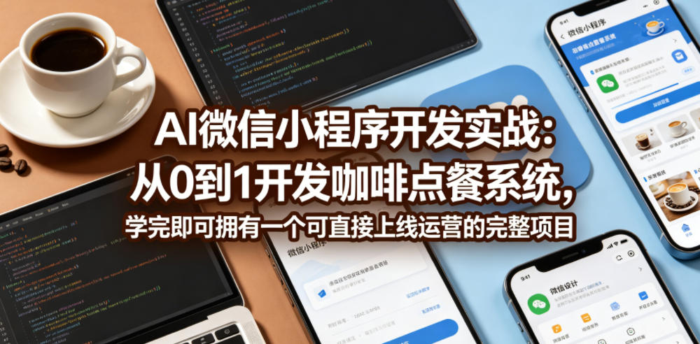 AI微信小程序开发实战：从0到1开发咖啡点餐系统，学完即可拥有一个可直接上线运营的完整项目-91搞钱